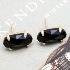 Elegant Kendra Scott Black Stud Earrings with Gold Setting